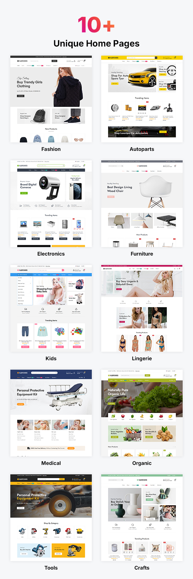 Sarcom - Multi purpose Elementor PrestaShop Theme